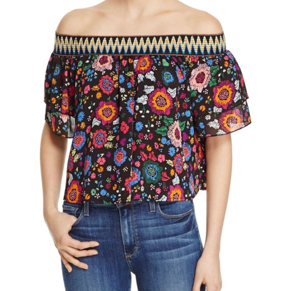 Guess Rhett Floral Off the Shoulder Top